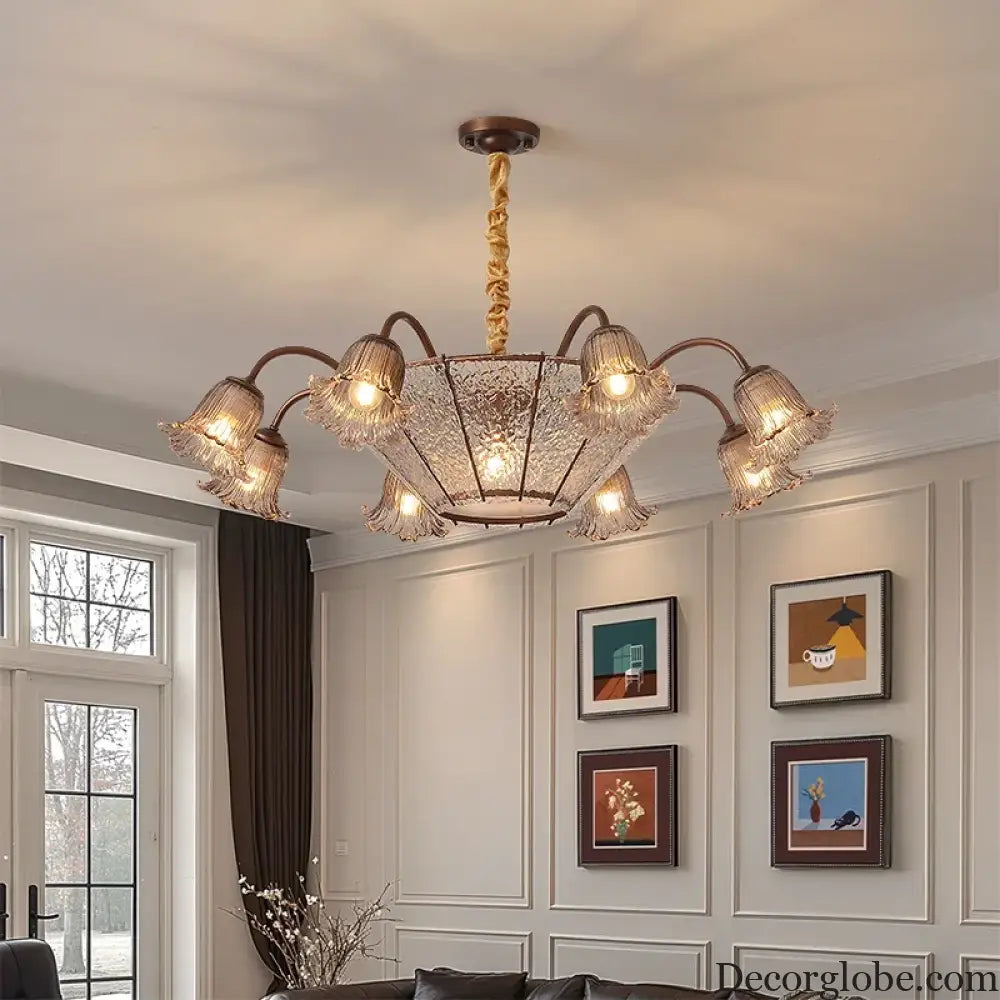 Vintage Flower Glass LED Pendant Chandelier Chandelier