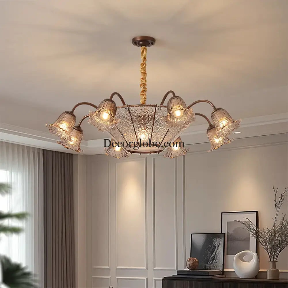 Vintage Flower Glass LED Pendant Chandelier Chandelier