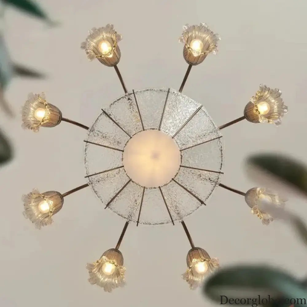 Vintage Flower Glass LED Pendant Chandelier Chandelier