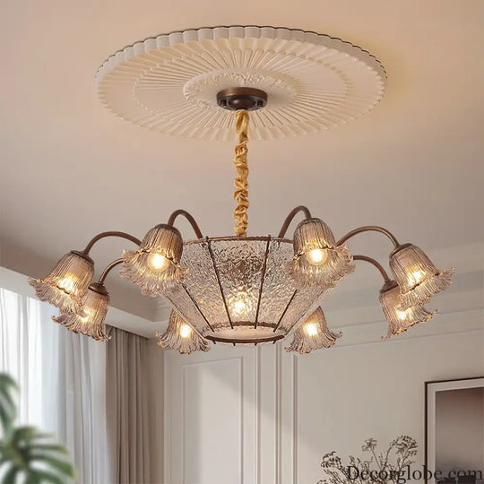 Vintage Flower Glass LED Pendant Chandelier Chandelier