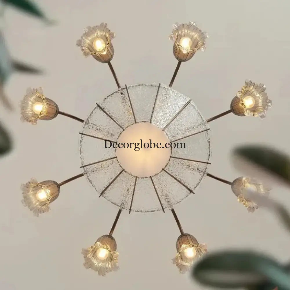 Vintage Flower Glass LED Pendant Chandelier Chandelier