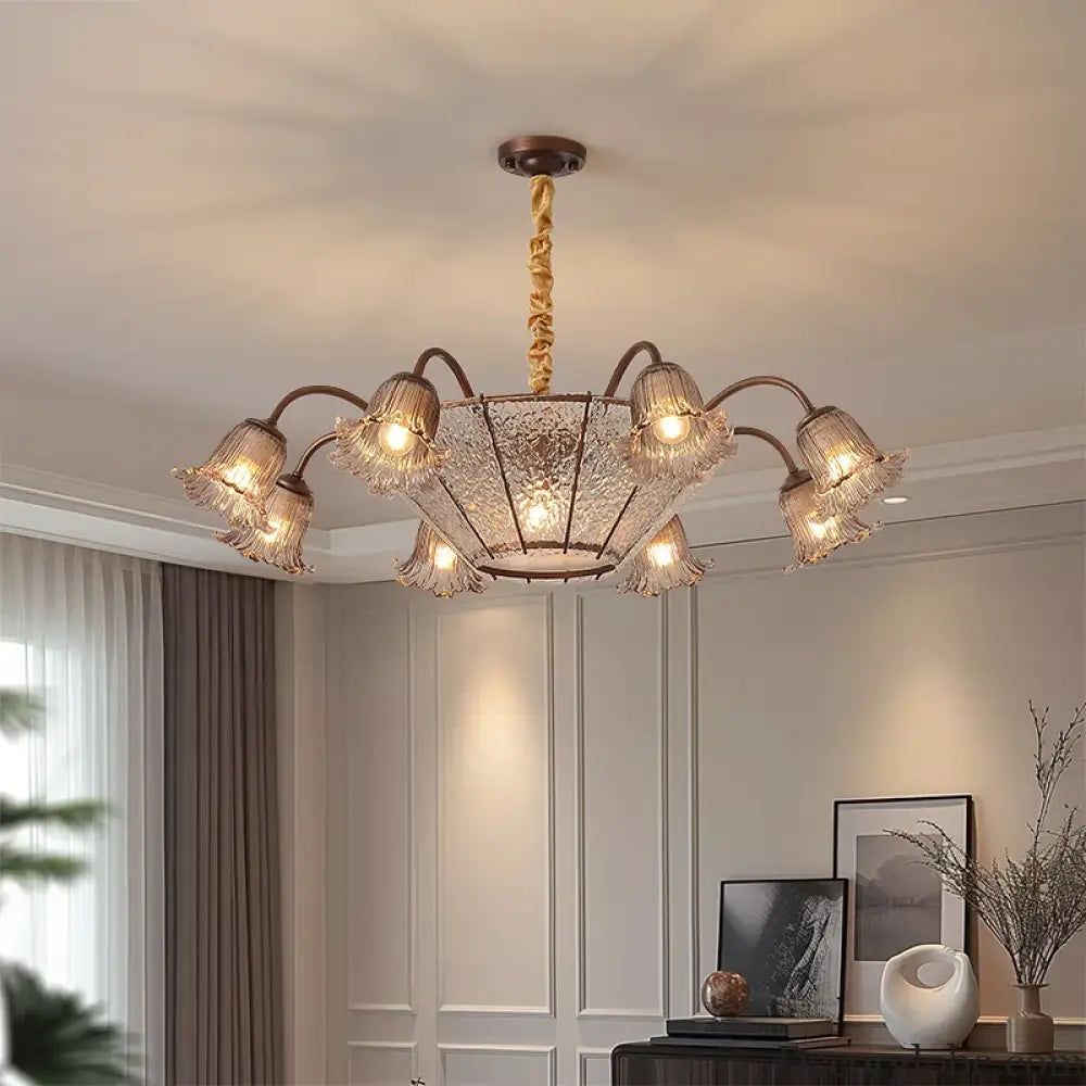Vintage Flower Glass LED Pendant Chandelier Chandelier