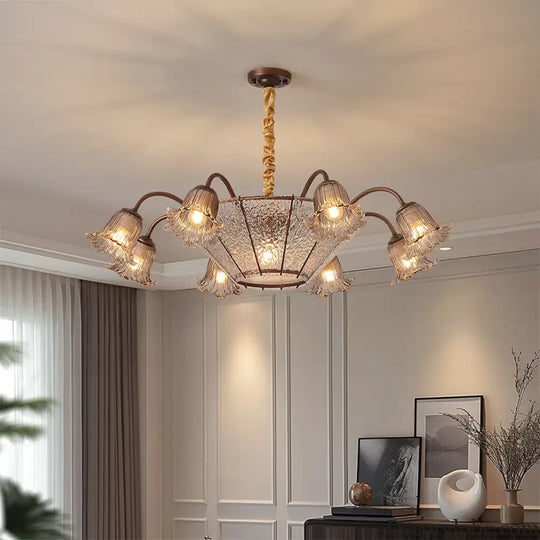 Vintage Flower Glass LED Pendant Chandelier Chandelier
