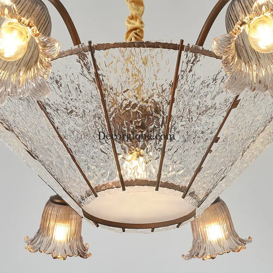 Vintage Flower Glass LED Pendant Chandelier Chandelier