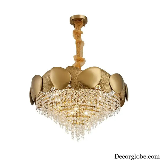 LED Tassels Crystal Chandelier - Modern Stainless Steel Gold Long/Round Pendant Light - DecorGlobe