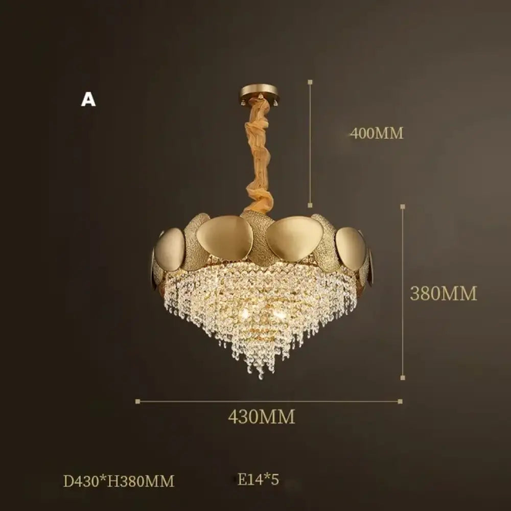LED Tassels Crystal Chandelier - Modern Stainless Steel Gold Long/Round Pendant Light - DecorGlobe