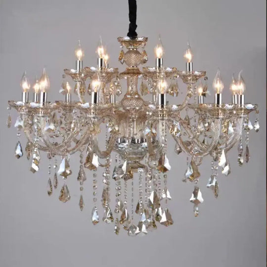 VIREON Cognac Crystal European-Style Chandelier 18 arms Cognac / Neutral light Chandelier