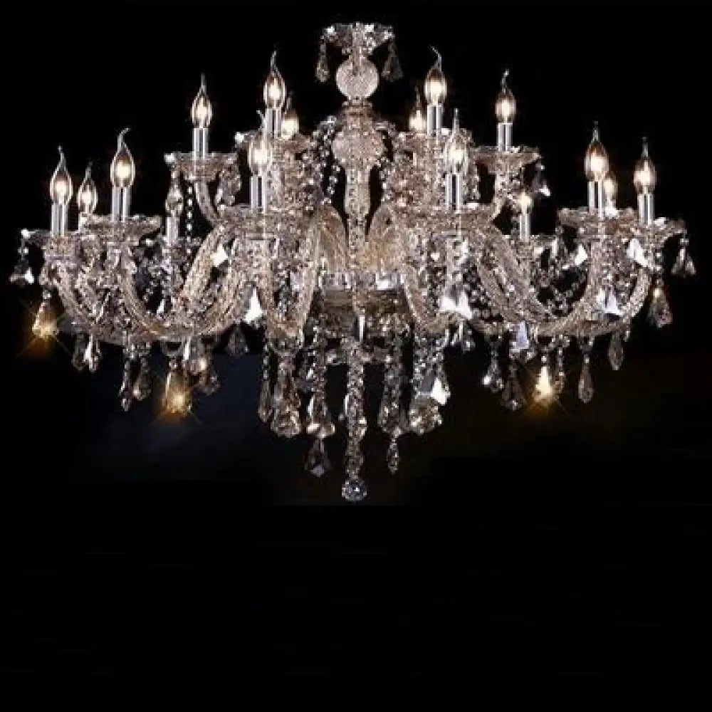 VIREON Cognac Crystal European-Style Chandelier 24 arms Cognac / Neutral light Chandelier