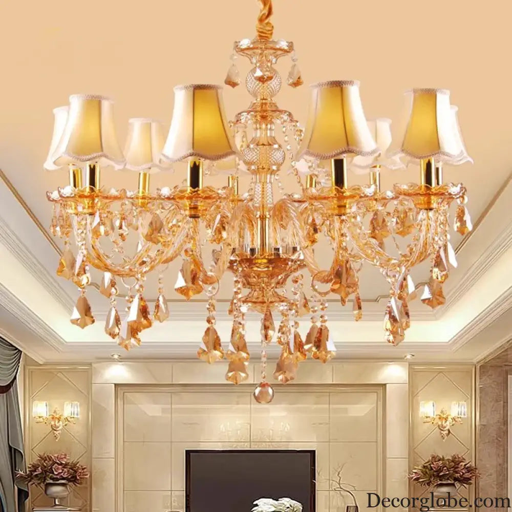 VIREON Cognac Crystal European-Style Chandelier Chandelier