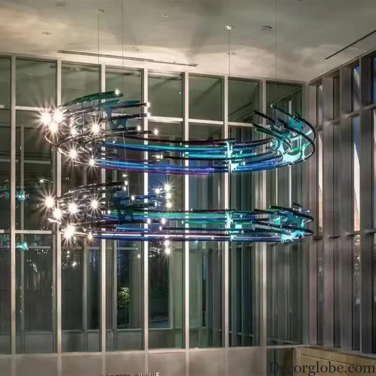 Vivienne Custom Build Semicircular Art LED Chandelier Chandelier