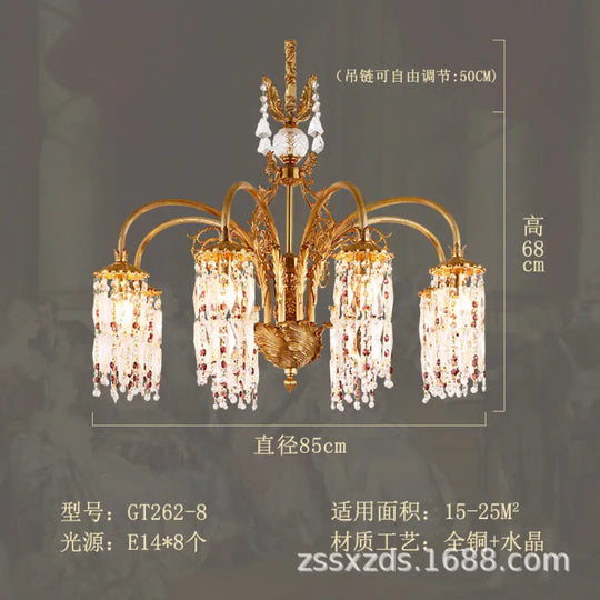 French style light luxury chandelier villa luxury atmosphere living room dining room bedroom lamp European retro