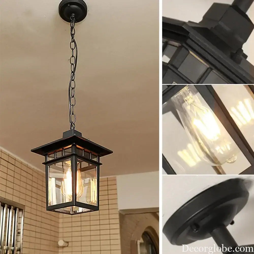 Vintage E27 Outdoor Waterproof and Rust-proof Courtyard Lamp Corridor Aisle Balcony Chandelier Villa Garden Pendant