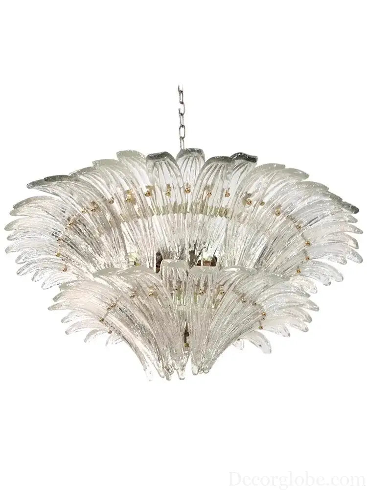 Odette French Vintage Murano Glass LED Chandelier for Living Room & Staircase Chandelier